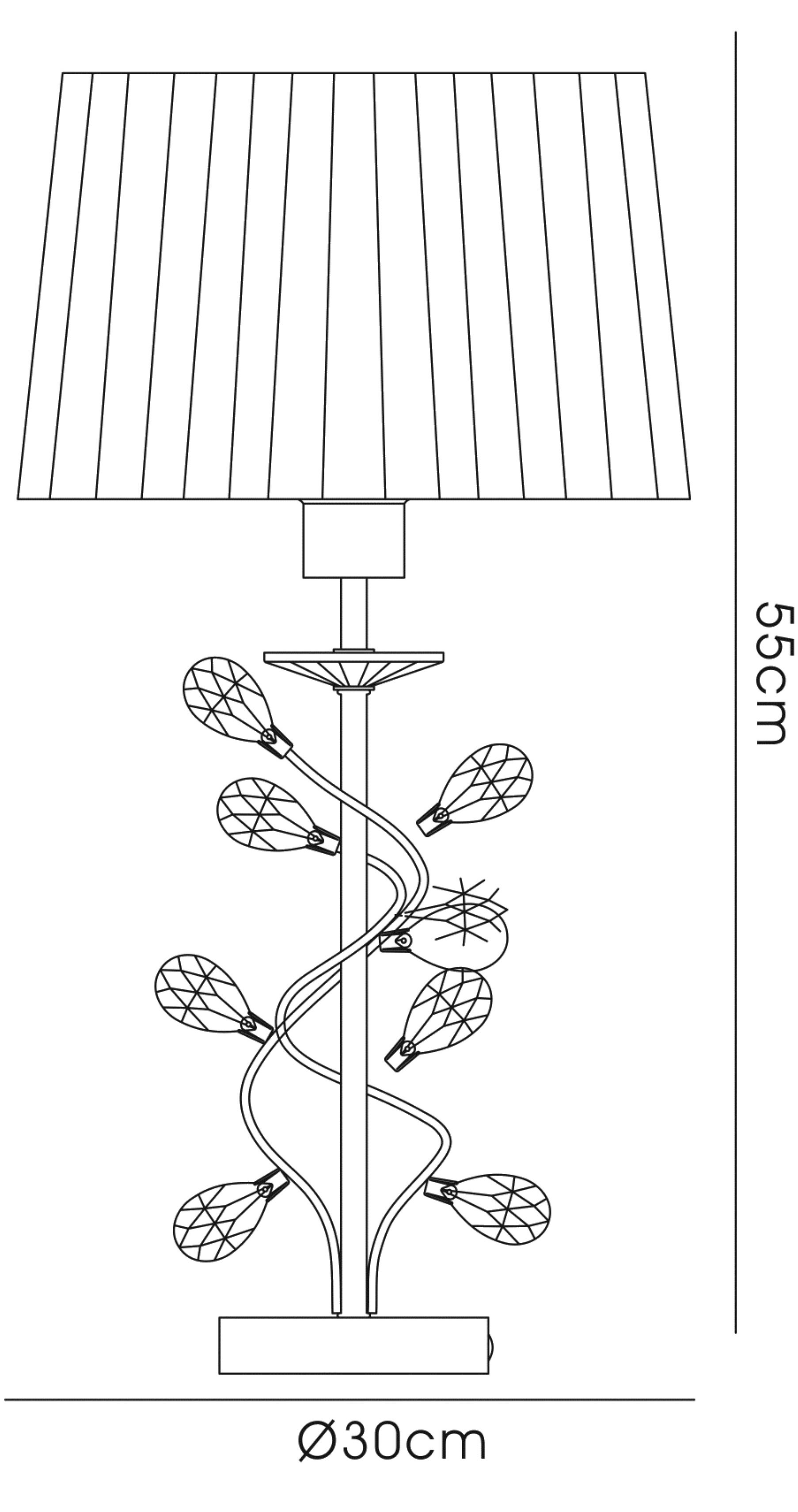 IL31220  Willow Crystal 55cm 1 Light Table Lamp